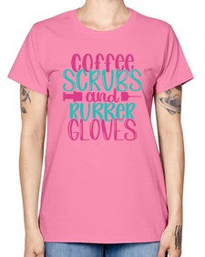 Coffee Scrubs And Rubber Gloves Style Style 665# - nurse -  Missy T-Shirt