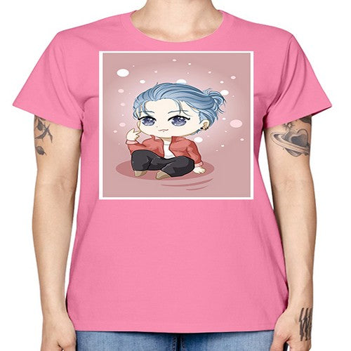 Cute little boy silver hair 78# - anime -  Missy T-Shirt