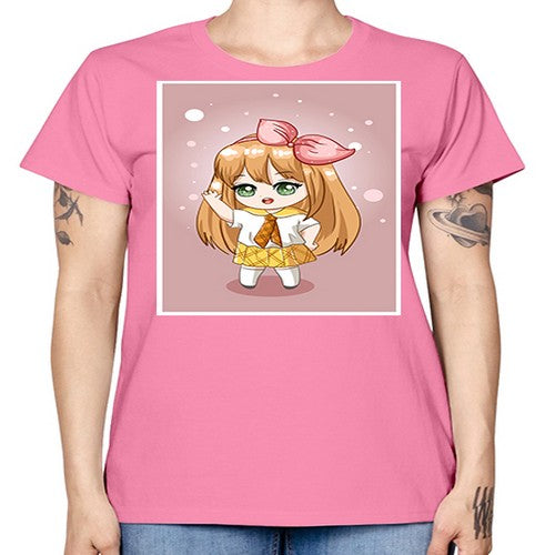 Cute little girl yellow hair wearing uniform 130# - anime -  Missy T-Shirt