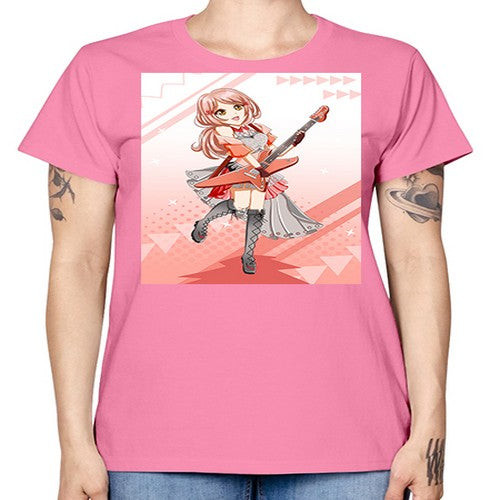 Cute rock star girl with guitar game 17# - anime -  Missy T-Shirt