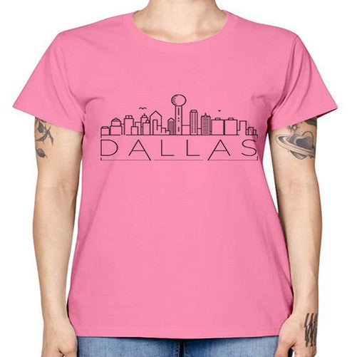 Dallas Minimal Skyline 642# - cities -  Missy T-Shirt