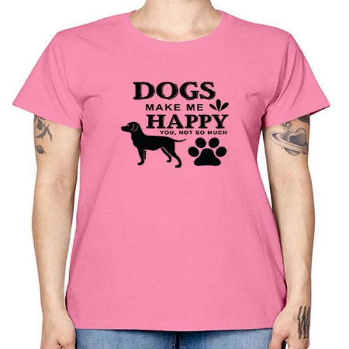 Dogs Make Me Happy Style 44# - dogs -  Missy T-Shirt