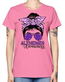 Girl Warrior Alzheimer Awareness 153# - alzheimers -  Missy T-Shirt