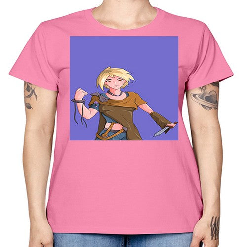 Girl hold knife 12# - anime -  Missy T-Shirt