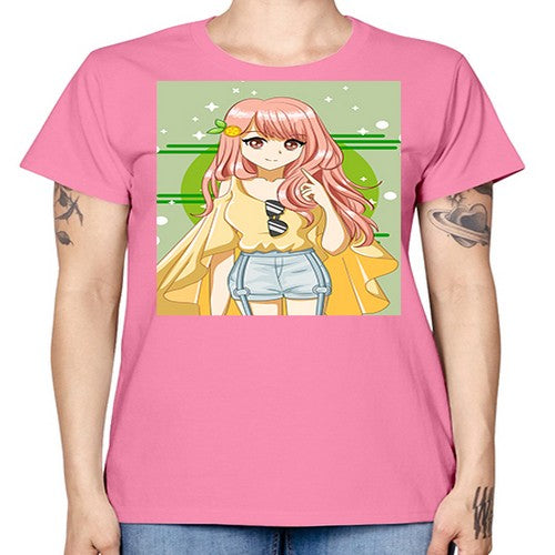 Happy and cute yellow blouse in summer holiday 43# - anime -  Missy T-Shirt