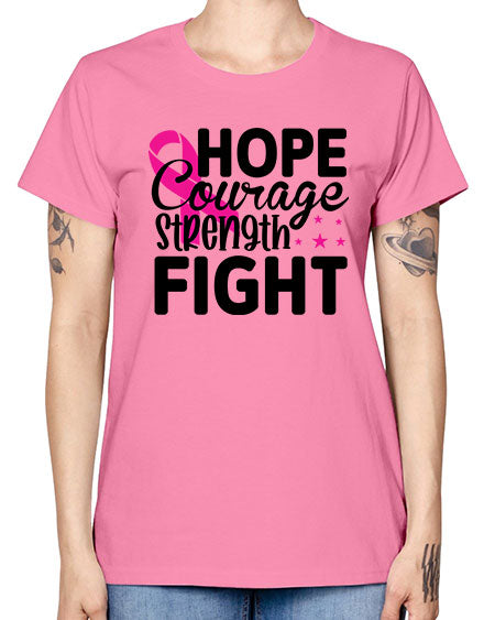 Hope Courage Strength Fight 21# - breast cancer -  Missy T-Shirt