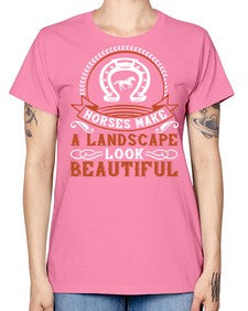 Horses make a landscape look beautiful Style 42# - horse -  Missy T-Shirt