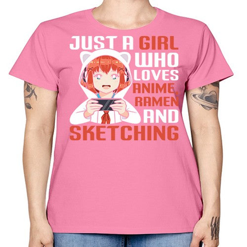 Just a girl who loves anime ramen and sketching260# - anime -  Missy T-Shirt