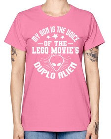 My son is the voice of the logo movies 34# - ufo -  Missy T-Shirt