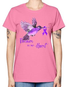 No One Figh Alone Ribbon Alzheimer 201# - alzheimers -  Missy T-Shirt