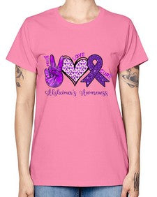Peace Love Cure Alzheimer Awareness 205# - alzheimers -  Missy T-Shirt