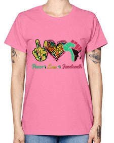 Peace Love Juneteenth Day Fist Png 8# - black juneteenth -  Missy T-Shirt