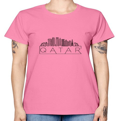 Qatar Minimal Skyline 1699# - cities -  Missy T-Shirt