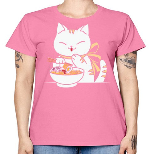 Ramen Cat Kawaii Anime Tee Japanese 280# - anime -  Missy T-Shirt