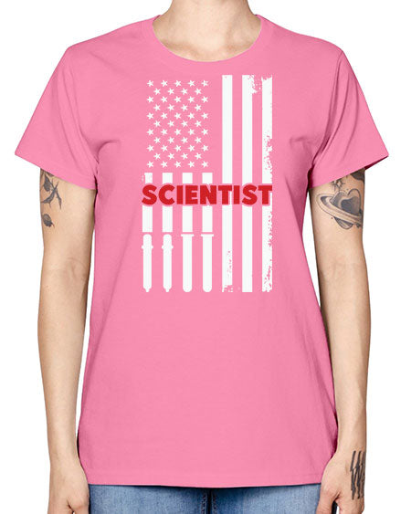 ScientistUSAFlagScientistSkinite Scientist Skinite 38# - general science -  Missy T-Shirt