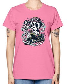 Skull Train 1067# - skull and bones -  Missy T-Shirt
