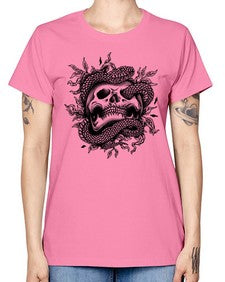 Snake Skull 1095# - skull and bones -  Missy T-Shirt