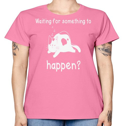 Waiting For Something Sleeping Cat 285# - anime -  Missy T-Shirt