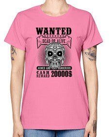 Wanted 1204# - skull and bones -  Missy T-Shirt