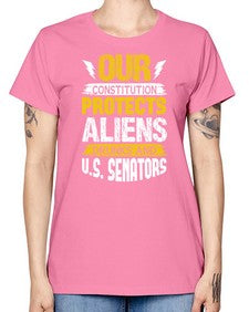 Your constituion protects aliens and drunks 49# - ufo -  Missy T-Shirt