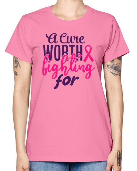 a cure worth fighting for Style 17# - breast cancer -  Missy T-Shirt