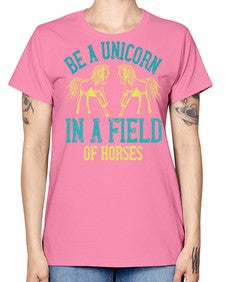 be a unicorn in a field of horses Style 12# - horse -  Missy T-Shirt