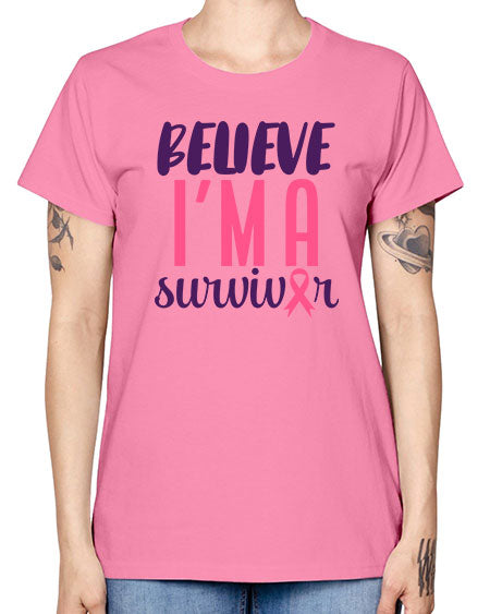 believe i'm a survivor - breast cancer -  Missy T-Shirt