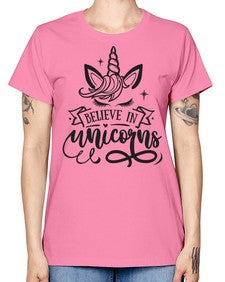 believe in unicorns black 55# - unicorn -  Missy T-Shirt