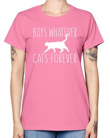 boys whatever cats forever - cats -  Missy T-Shirt