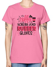 coffee scrubs and rubber gloves Style 663# - nurse -  Missy T-Shirt