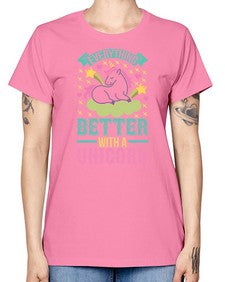 everything better with a unicorn 128# - unicorn -  Missy T-Shirt