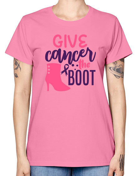 give cancer the boot Style 11# - breast cancer -  Missy T-Shirt