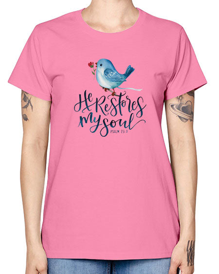 he restores my soul 39# - birds -  Missy T-Shirt