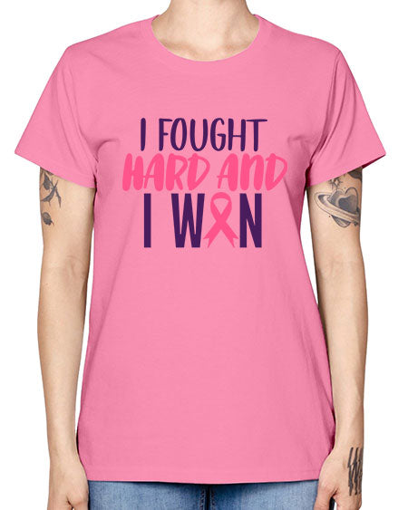 i fought hard and i won Style 10# - breast cancer -  Missy T-Shirt