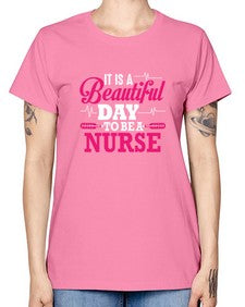 it is a beautiful day to be a nurse 998# - nurse -  Missy T-Shirt
