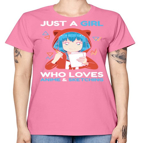 just a girl who loves anime and sketching259# - anime -  Missy T-Shirt