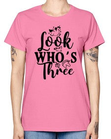 look whos three 265# - unicorn -  Missy T-Shirt