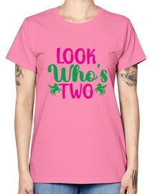 look whos two 268# - unicorn -  Missy T-Shirt