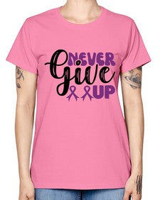 never give up 198# - alzheimers -  Missy T-Shirt