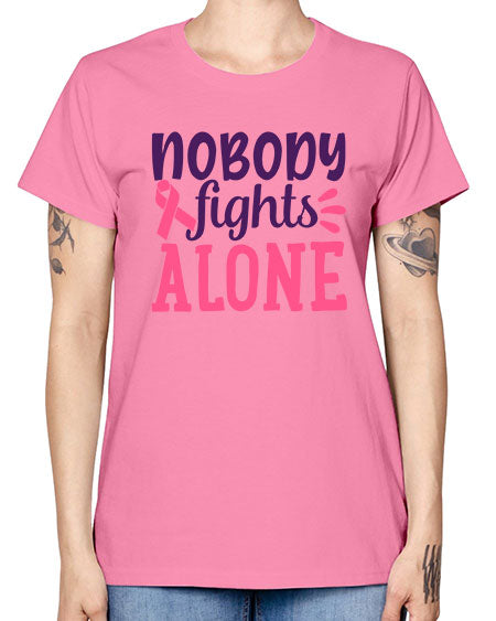 nobody fights alone Style 6# - breast cancer -  Missy T-Shirt