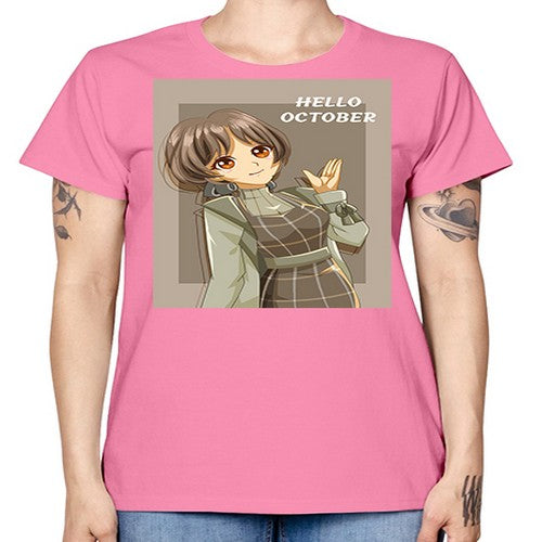 of beautiful girl in hello october 133# - anime -  Missy T-Shirt