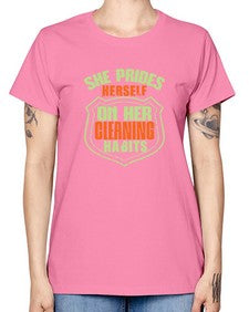 she prides hereself on her cleaning habits Style 354# - cleaner -  Missy T-Shirt