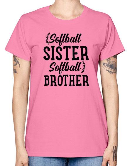 softball sister softball brother 2273# - softball -  Missy T-Shirt