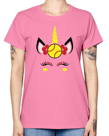 softball unicorn 399# - softball -  Missy T-Shirt