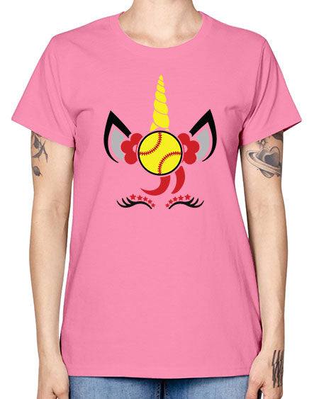 softball unicorn 401# - softball -  Missy T-Shirt