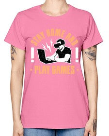 stay home and play game 153# - video games -  Missy T-Shirt