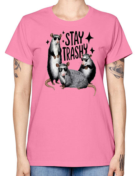 stay trashy 61# - raccoon -  Missy T-Shirt