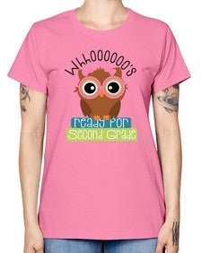 whooos ready for second grade girl 1008# - second grade -  Missy T-Shirt