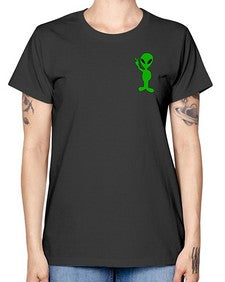 Alien in Pocket Side 3# - ufo -  Missy T-Shirt