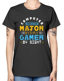 Computer science major by day gamer by night 6# - computer -  Missy T-Shirt